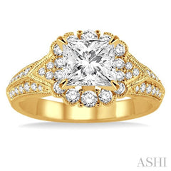 1/2 Ctw Diamond Semi-mount Engagement Ring in 14K Yellow Gold