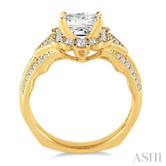 1/2 Ctw Diamond Semi-mount Engagement Ring in 14K Yellow Gold