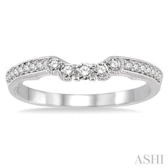 1/4 Ctw Round Cut Diamond Wedding Band in 14K White Gold