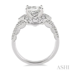 5/8 Ctw Diamond Semi-mount Engagement Ring in 14K White Gold