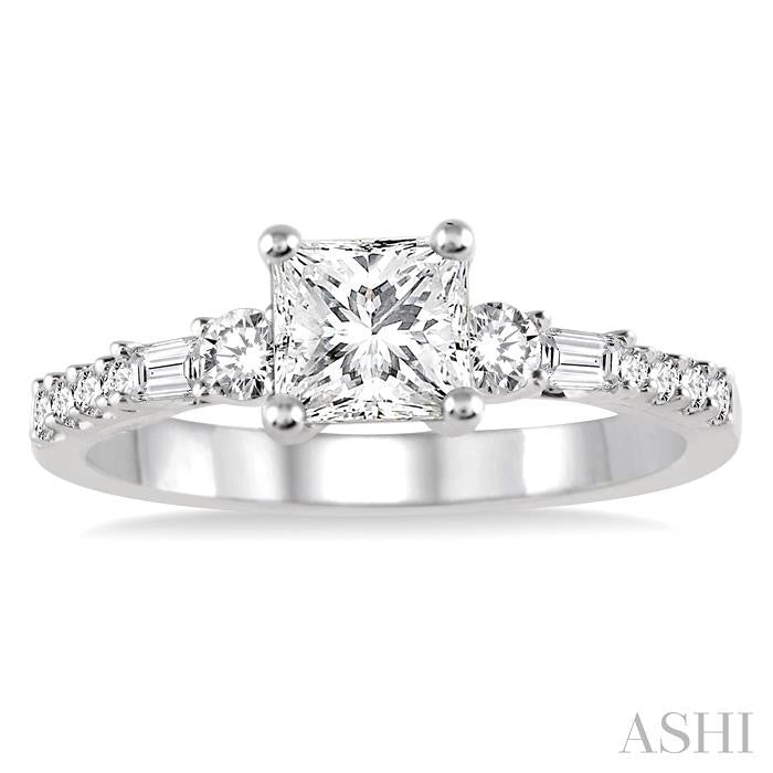 3/8 Ctw Diamond Semi-mount Engagement Ring in 14K White Gold