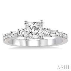 3/8 Ctw Diamond Semi-mount Engagement Ring in 14K White Gold