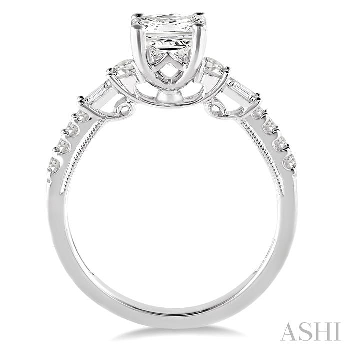 3/8 Ctw Diamond Semi-mount Engagement Ring in 14K White Gold