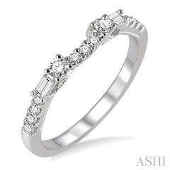 1/3 Ctw Round Cut Diamond Wedding Band in 14K White Gold