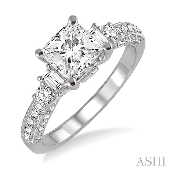 1/2 Ctw Diamond Semi-mount Engagement Ring in 14K White Gold