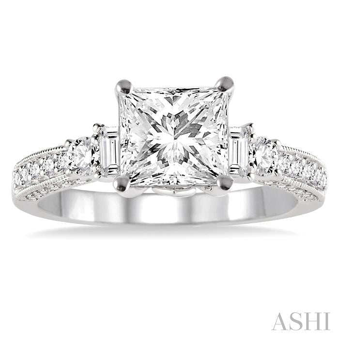 1/2 Ctw Diamond Semi-mount Engagement Ring in 14K White Gold