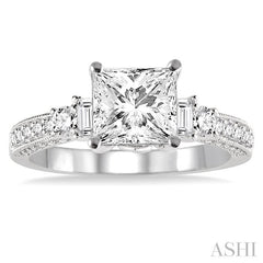 1/2 Ctw Diamond Semi-mount Engagement Ring in 14K White Gold