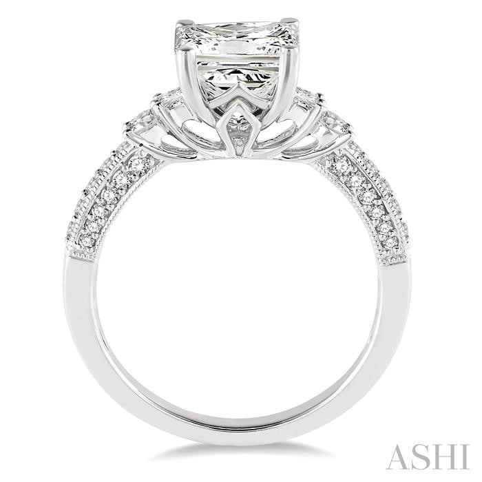 1/2 Ctw Diamond Semi-mount Engagement Ring in 14K White Gold