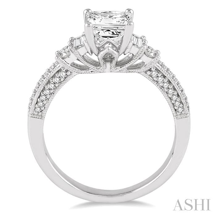 3/8 Ctw Diamond Semi-Mount Engagement Ring in 14K White Gold