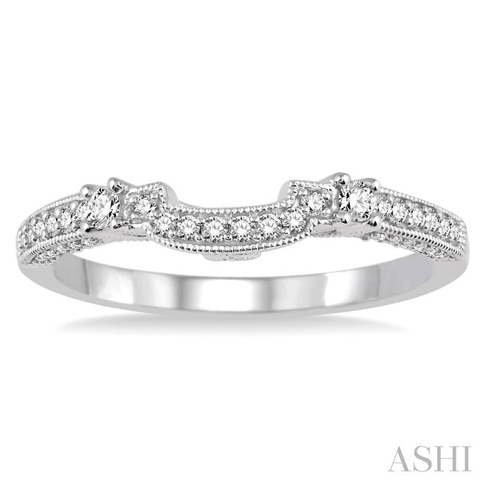 1/4 Ctw Round Cut Diamond Wedding Band in 14K White Gold