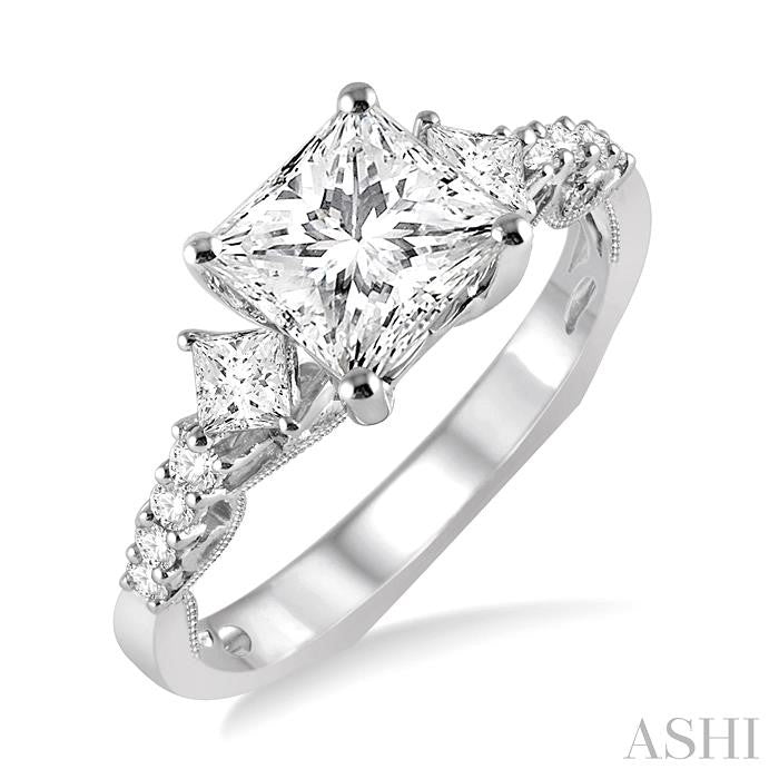 1/2 Ctw Diamond Semi-mount Engagement Ring in 14K White Gold