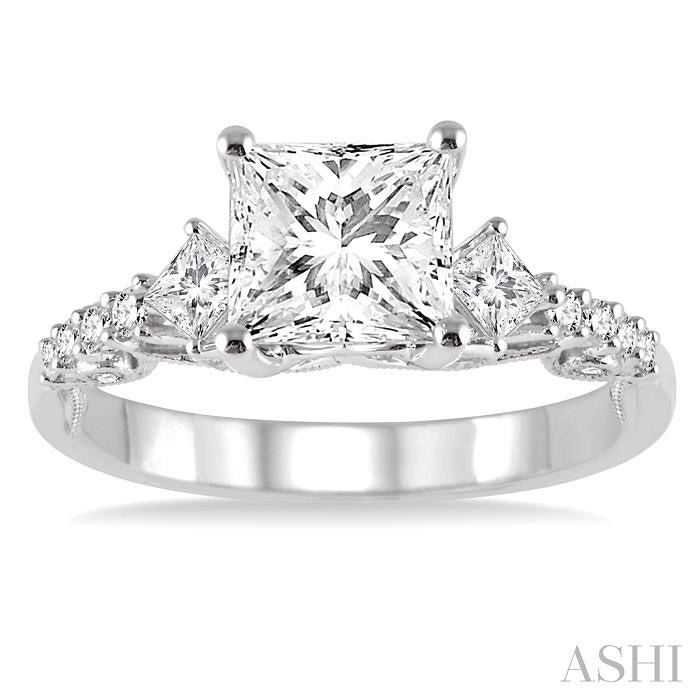 1/2 Ctw Diamond Semi-Mount Engagement Ring in 14K White Gold