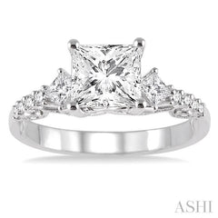 1/2 Ctw Diamond Semi-mount Engagement Ring in 14K White Gold