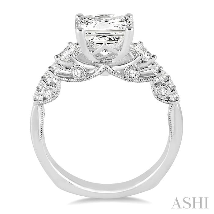 1/2 Ctw Diamond Semi-mount Engagement Ring in 14K White Gold