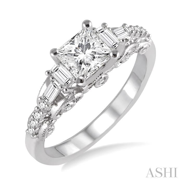 1/3 Ctw Diamond Semi-mount Engagement Ring in 14K White Gold