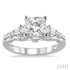 1/3 Ctw Diamond Semi-mount Engagement Ring in 14K White Gold