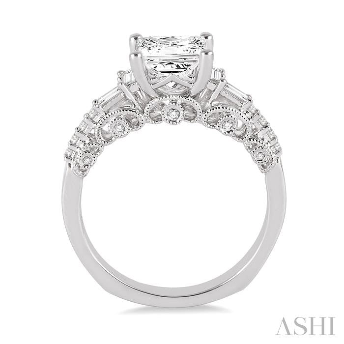 1/3 Ctw Diamond Semi-mount Engagement Ring in 14K White Gold