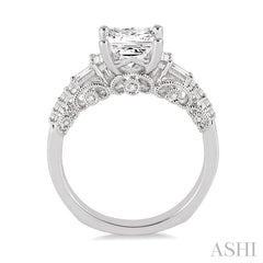 1/3 Ctw Diamond Semi-mount Engagement Ring in 14K White Gold
