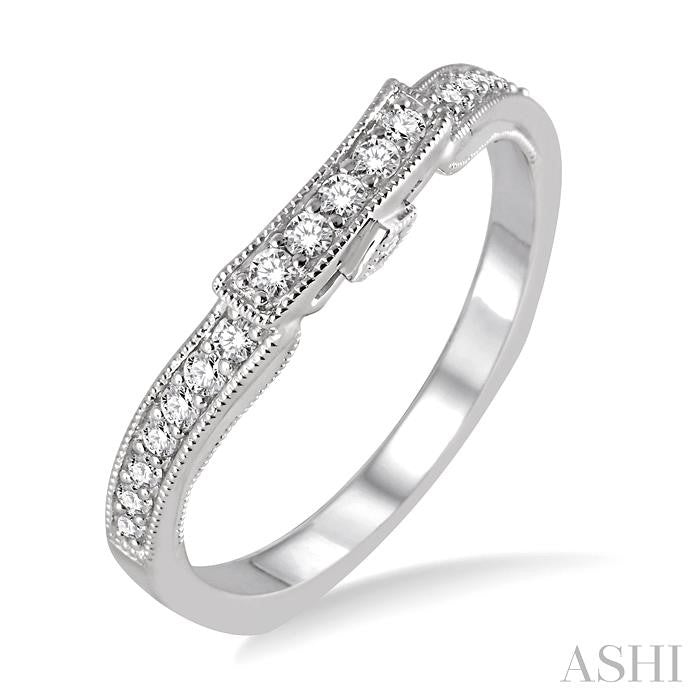 1/4 Ctw Round Cut Diamond Wedding Band in 14K White Gold