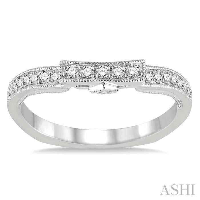 1/4 Ctw Round Cut Diamond Wedding Band in 14K White Gold