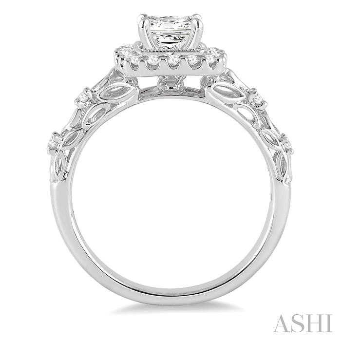 1/3 Ctw Diamond Semi-mount Engagement Ring in 14K White Gold