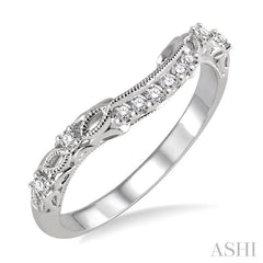 1/10 Ctw Round Cut Diamond Wedding Band in 14K White Gold