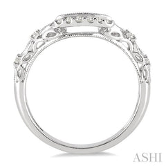 1/10 Ctw Round Cut Diamond Wedding Band in 14K White Gold