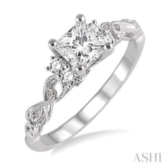1/6 ctw Diamond Semi-mount Engagement Ring in 14K White Gold