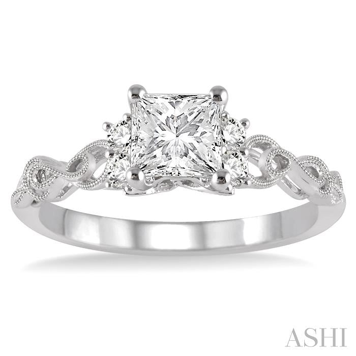 1/6 ctw Diamond Semi-mount Engagement Ring in 14K White Gold