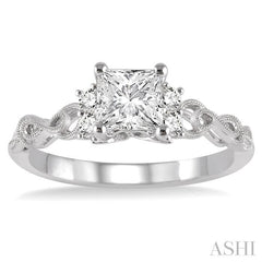 1/6 ctw Diamond Semi-mount Engagement Ring in 14K White Gold