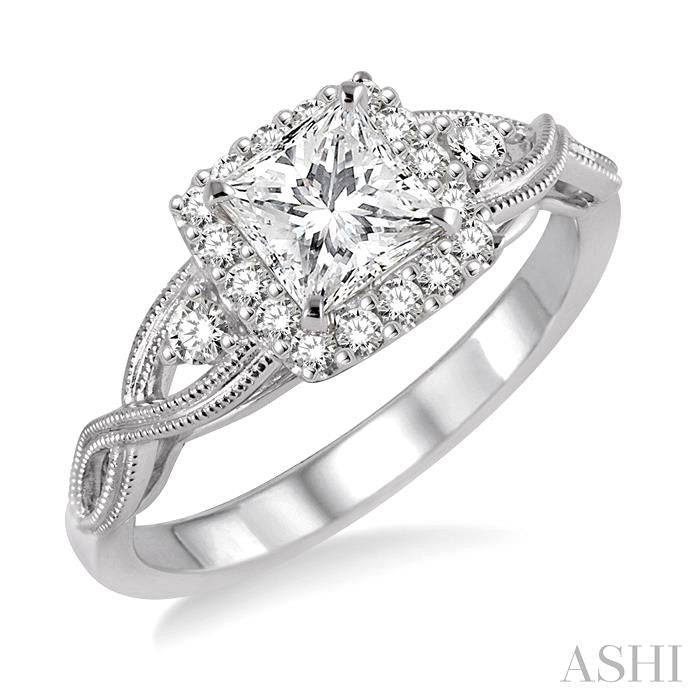 1/4 Ctw Diamond Semi-Mount Engagement Ring in 14K White Gold