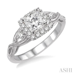 1/4 Ctw Diamond Semi-Mount Engagement Ring in 14K White Gold