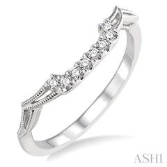 1/10 Ctw Round Cut Diamond Wedding Band in 14K White Gold