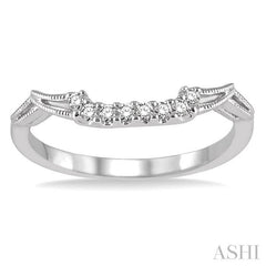 1/10 Ctw Round Cut Diamond Wedding Band in 14K White Gold