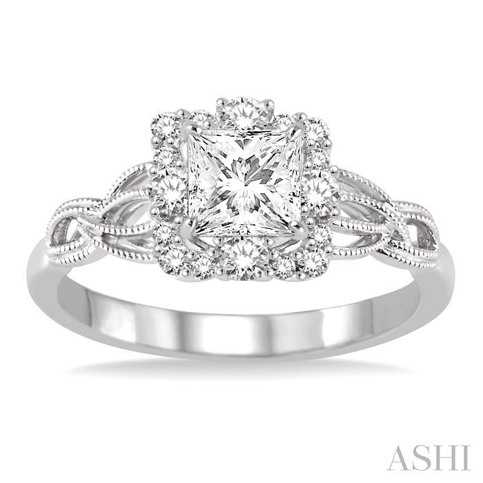 1/3 Ctw Diamond Semi-mount Engagement Ring in 14K White Gold