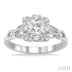 1/3 Ctw Diamond Semi-mount Engagement Ring in 14K White Gold
