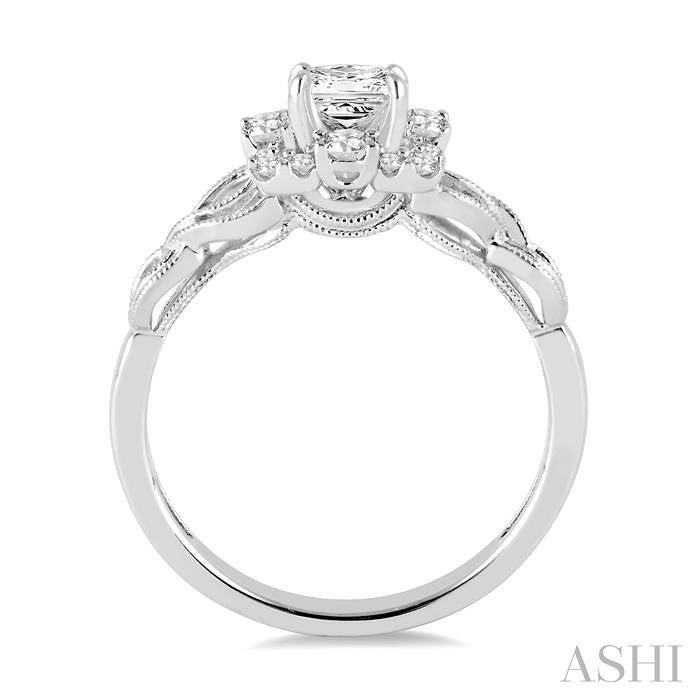 1/3 Ctw Diamond Semi-mount Engagement Ring in 14K White Gold
