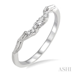 1/10 Ctw Round Cut Diamond Wedding Band in 14K White Gold
