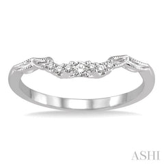 1/10 Ctw Round Cut Diamond Wedding Band in 14K White Gold