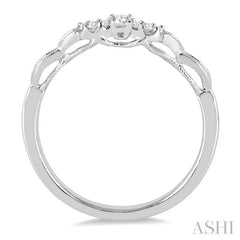 1/10 Ctw Round Cut Diamond Wedding Band in 14K White Gold