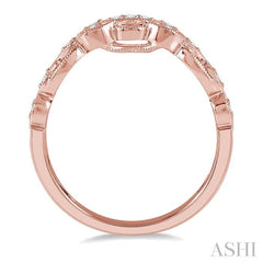 1/10 Ctw Round Cut Diamond Wedding Band in 14K Rose Gold