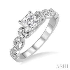 1/10 Ctw Diamond Semi-mount Engagement Ring in 14K White Gold