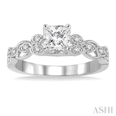 1/10 Ctw Diamond Semi-mount Engagement Ring in 14K White Gold