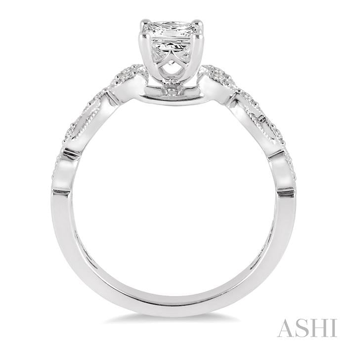 1/10 Ctw Diamond Semi-Mount Engagement Ring in 14K White Gold