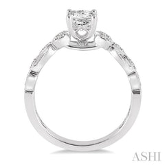 1/10 Ctw Diamond Semi-Mount Engagement Ring in 14K White Gold