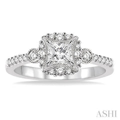 1/4 Ctw Diamond Semi-mount Engagement Ring in 14K White Gold