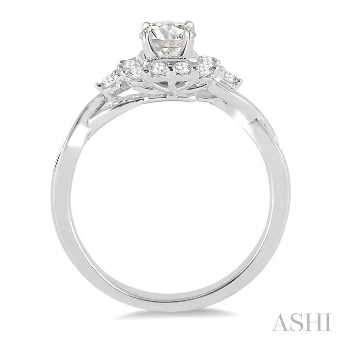 1/3 Ctw Diamond Semi-mount Engagement Ring in 14K White Gold