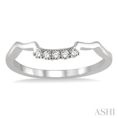 1/10 Ctw Round Cut Diamond Wedding Band in 14K White Gold