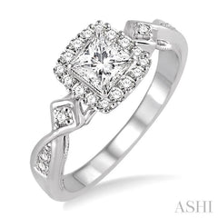 1/4 ctw Diamond Semi-mount Engagement Ring in 14K White Gold