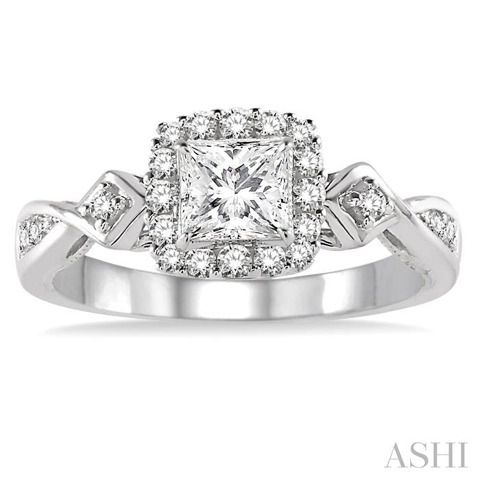 1/4 ctw Diamond Semi-mount Engagement Ring in 14K White Gold